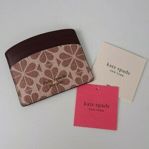 NWT Kate Spade NY Card Holder Case Spade Flower Coated Canvas Pink Multi Logo